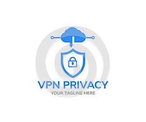 VPN - Virtual perivate network. Internet conncetion logo design. Vpn technology system, browser unblock website, vector design and photo
