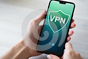 VPN virtual private network, anonymous and secure internet access. Technology concept.