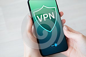 VPN virtual private network, anonymous and secure internet access. Technology concept.