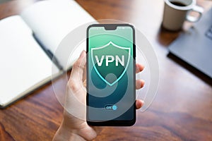 VPN virtual private network, anonymous and secure internet access. Technology concept.