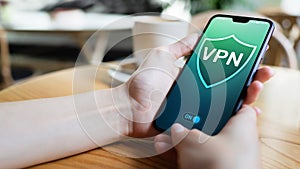 VPN virtual private network, anonymous and secure internet access. Technology concept.