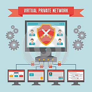 VPN (Virtual Private Network) - Illustration Concept