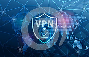 VPN Virtual Private Network Technology Secure Connection Cyber Security Background