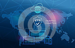 VPN Virtual Private Network Technology Secure Connection Cyber Security Background