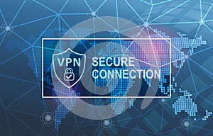 VPN Virtual Private Network Technology Secure Connection Cyber Security Background