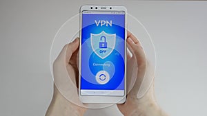 VPN. Virtual private network. Turning on VPN on the smartphone. Data encryption. IP substitute. Cyber security and