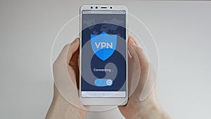 VPN. Virtual private network. Turning on VPN on the smartphone. Data encryption. IP substitute. Cyber security and