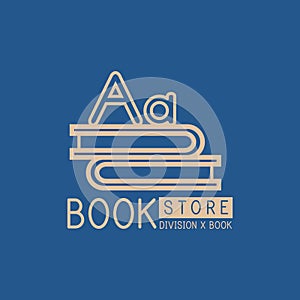 Bookstore and papers logo design vector photo