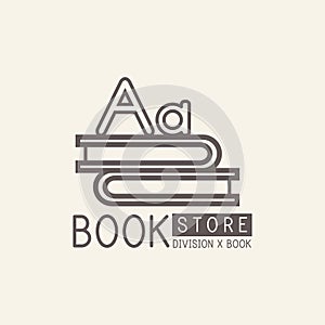 Bookstore and papers logo design vector photo