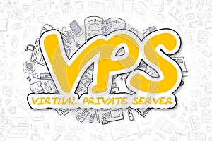Vps - Doodle Yellow Inscription. Business Concept. photo