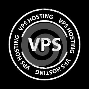 vps hosting stamp on white