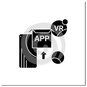 VR apps glyph icon