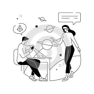 VR and AR in education abstract concept vector illustration.