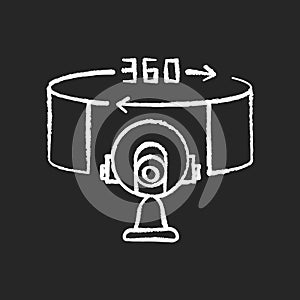 VR camera chalk white icon on black background