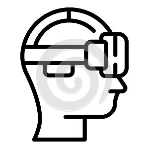 Vr cinema headset icon outline vector. Digital reality