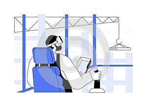 VR in construction abstract concept vector illustration.