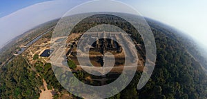 Angkor Wat Temple in Cambodia, 360 VR panorama drone shot