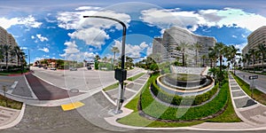 360 vr equirectangular photo of Bal Harbour 96th Street and Collins Avenue intersection photo