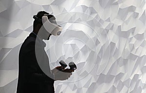 VR experience at vive htc booth in MWC 2019 side view