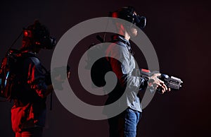 VR game in neon light