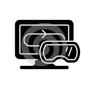 VR games black glyph icon