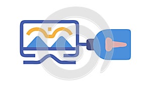 VR Gaming Headset Icon: Immersive Experience Future Tech Vector Design Generative AI