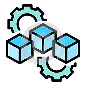 Vr gear system icon vector flat