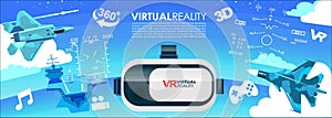 VR glasses 3d virtual reality icons