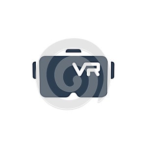 VR glasses, goggles, virtual reality 360 solid flat icon. vector illustration