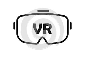 VR glasses icon, logo, virtual reality concept, glasses for gamers. Vector EPS10