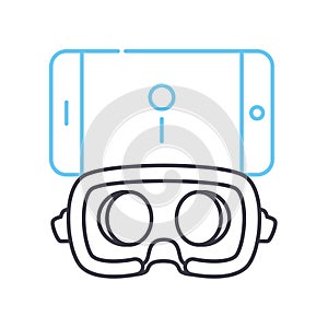 vr glasses for smatphone line icon, outline symbol, vector illustration, concept sign