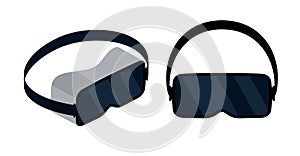 VR glasses vector virtual reality headset icon. Virtual reality helmet isolated goggles device illustration