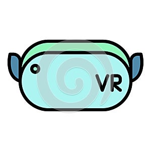 Vr goggles equipment icon color outline vector