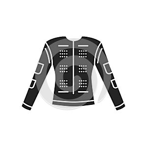 VR haptic suit black glyph icon. Virtual reality experience. Pictogram for web page, mobile app, promo. UI UX GUI design element