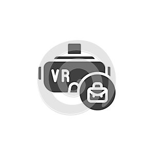 VR headset and briefcase vector icon