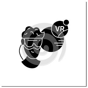 VR headset glyph icon