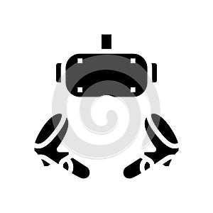 vr headset glyph icon vector illustration