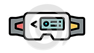 VR Headset with Interactive Display Icon, vector design Generative AI