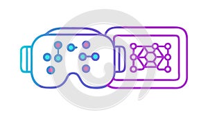 VR Headset Network: Virtual Reality Digital Connectivity, vector design Generative AI