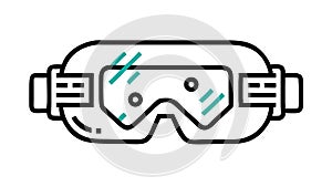 VR Headset Outline: Virtual Reality Device, Immersive Tech, Digital Experience, vector design Generative AI