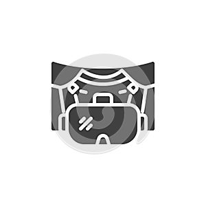 VR headset and theatre stage vector icon