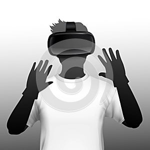VR Headset User Silhouette Front Image