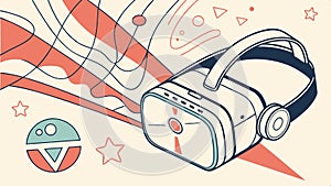 VR headset virtual reality, gaming technology immersive vector design Generative AI