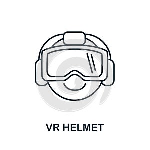 Vr Helmet icon from augmented reality collection. Simple line element Vr Helmet symbol for templates, web design and infographics