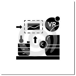 Vr interior design glyph icon