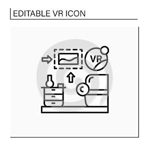 Vr interior design line icon