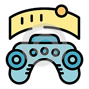 Vr joystick icon vector flat
