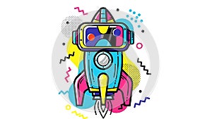 VR Rocket Launch Virtual Reality, Space Exploration, Abstract Design