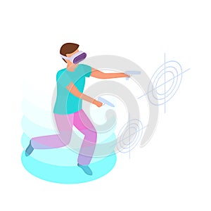 VR Shooting Isometric Composition