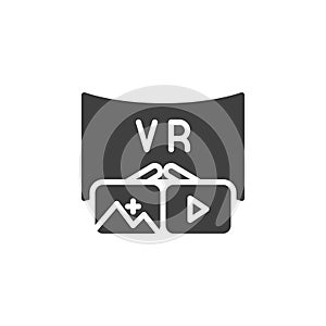 VR simulation vector icon